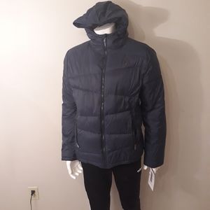 Spyder puffer coat men L grey hoodie zip up